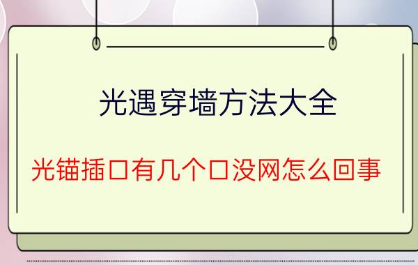 光遇穿墙方法大全 光锚插口有几个口没网怎么回事？